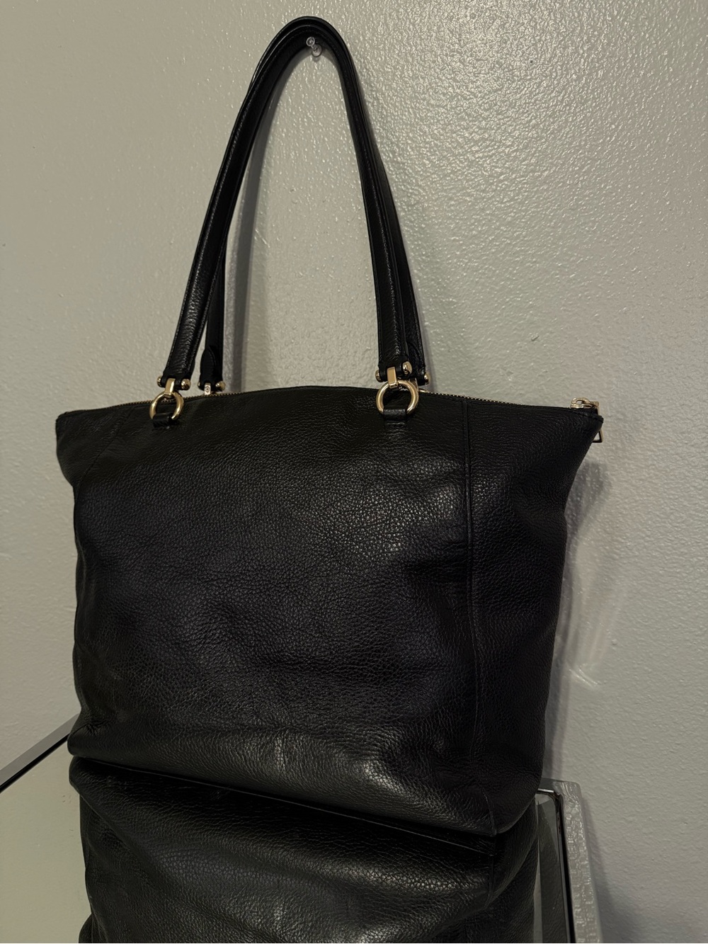 Coach Prairie Tote 91615 Black Pebbled Leather Gold Hardware Shoulder Bag - Picture 7 of 10